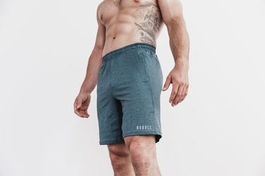 Nobull Lightweight Knit 9" Men's Shorts Turquoise | Australia (AJ7034)